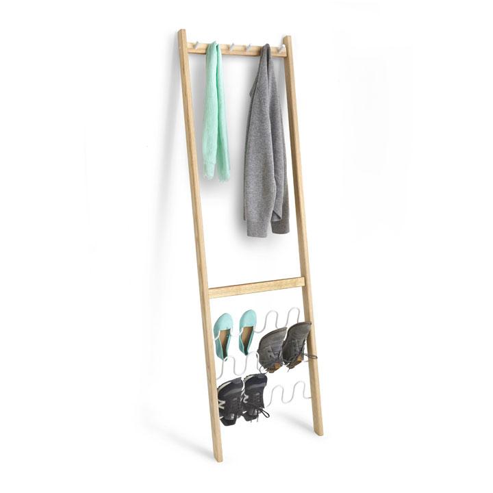 Porte-manteau Leanera - bois naturel blanc Porte-manteau Leanera - bois