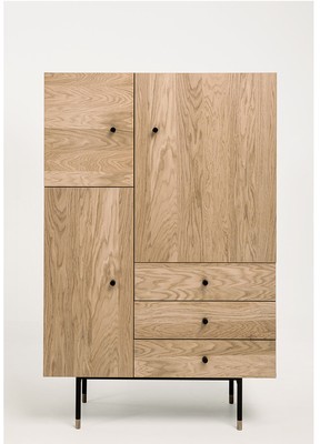 Buffet haut design chêne et métal noir Jugend