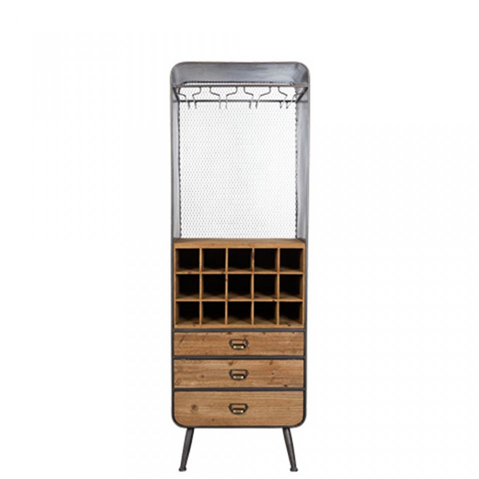 Armoire bar à vins métal et bois Vino Dutchbone