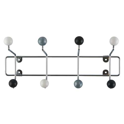 Porte-manteaux mural en métal boules noir & blanc