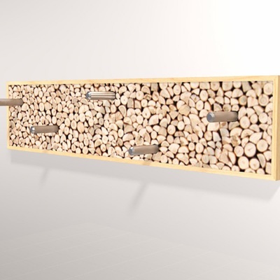 Patère design en bouleau et rondins de bois Helsin