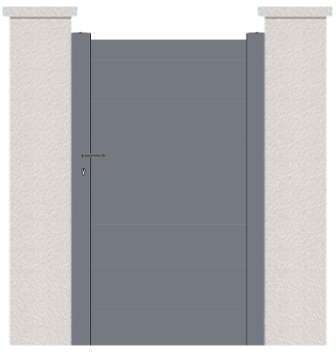 Portillon aluminium en KIT Plein Gris L1000xH1700 - Portillon aluminium en KIT