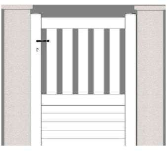 Portillon aluminium en KIT Semi-Ajouré Blanc L1000xH1300 Portillon aluminium en KIT