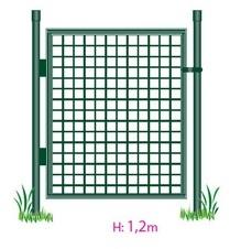 Portillon grillagé vert avec poignée et serrure L