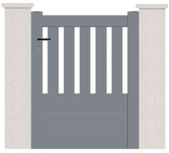 Portillon aluminium en KIT Semi-Ajouré Gris L1000xH13000 Portillon aluminium en KIT