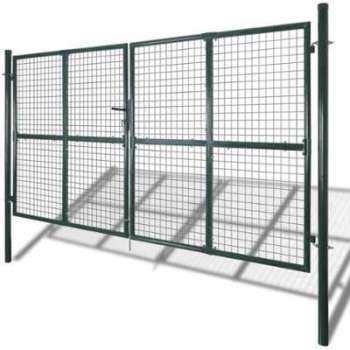 VidaXL Portail double pour clôture en acier laqué VidaXL Portail double pour