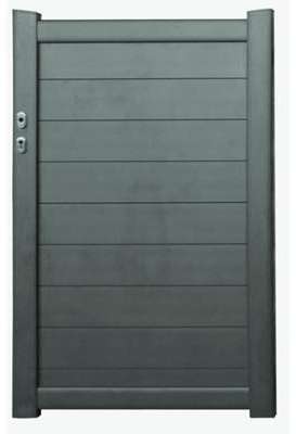 Portillon en aluminium gris Horilum pleine 1.00m -