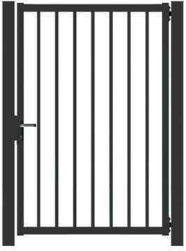 Portillon de Jardin Barreaudé Gris Anthracite - 1,