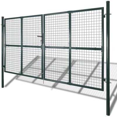 VidaXL Portail double pour clôture en acier laqué