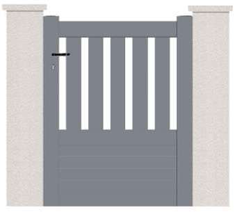 Portillon aluminium en KIT Semi-Ajouré Gris, L1000