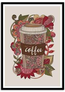 - Affiche art 50x70 cm Fisrt Coffee - WALL EDITION