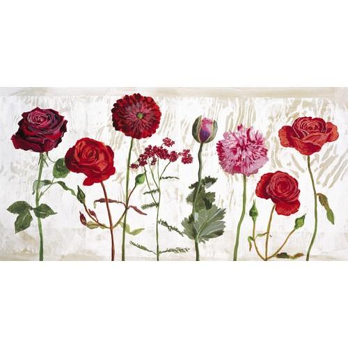 Affiche Le jardin aux fleurs rouges