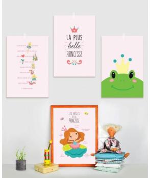 Kit de 4 affiches : princesse