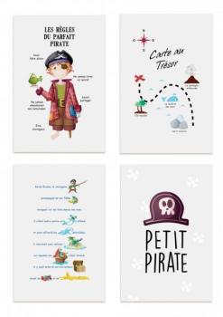 Kit de 4 affiches pirate Kit de 4 affiches pirate