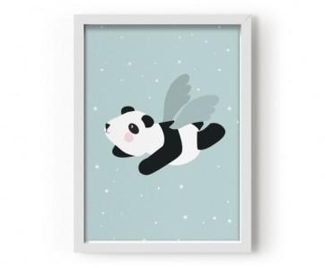 Affiche Flying Panda (Mint) - Eef Lillemor