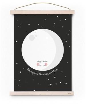 Affiche Love you to the Moon (Black) - Eef Lillemo