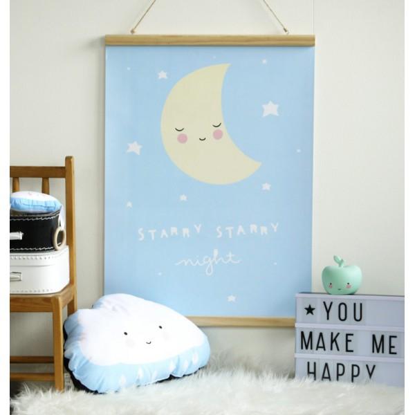 Poster Lune Bleu