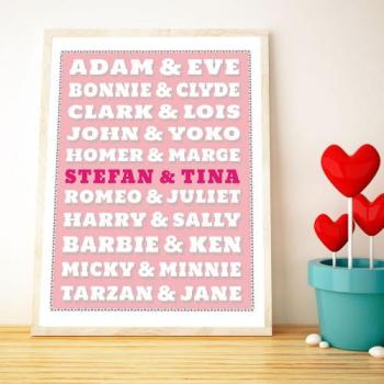 Poster personnalisé Couples Célèbres