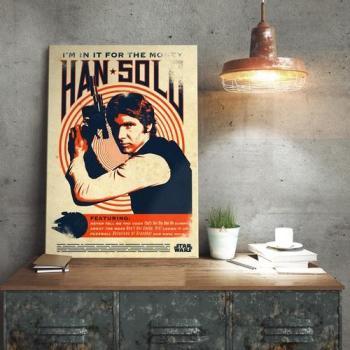 Poster métallique Star Wars Han Solo Retro