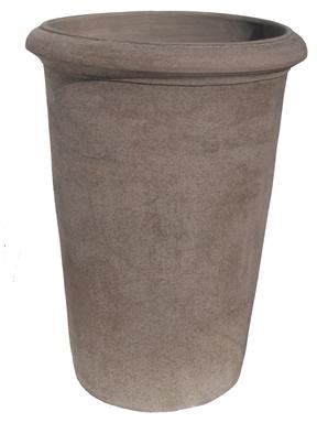 Pot lisse haut gris en terre cuite naturelle H 50