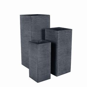 Pot carré haut Stream coloris anthracite 23x23x55