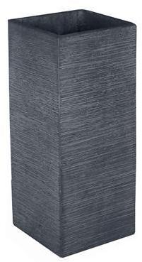 Pot carré haut STREAM S/3 anthracite H.70 cm
