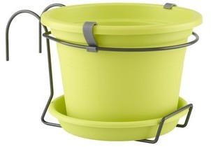 Pot de fleurs de balcon CILINDRO Ø21 H16 vert anis