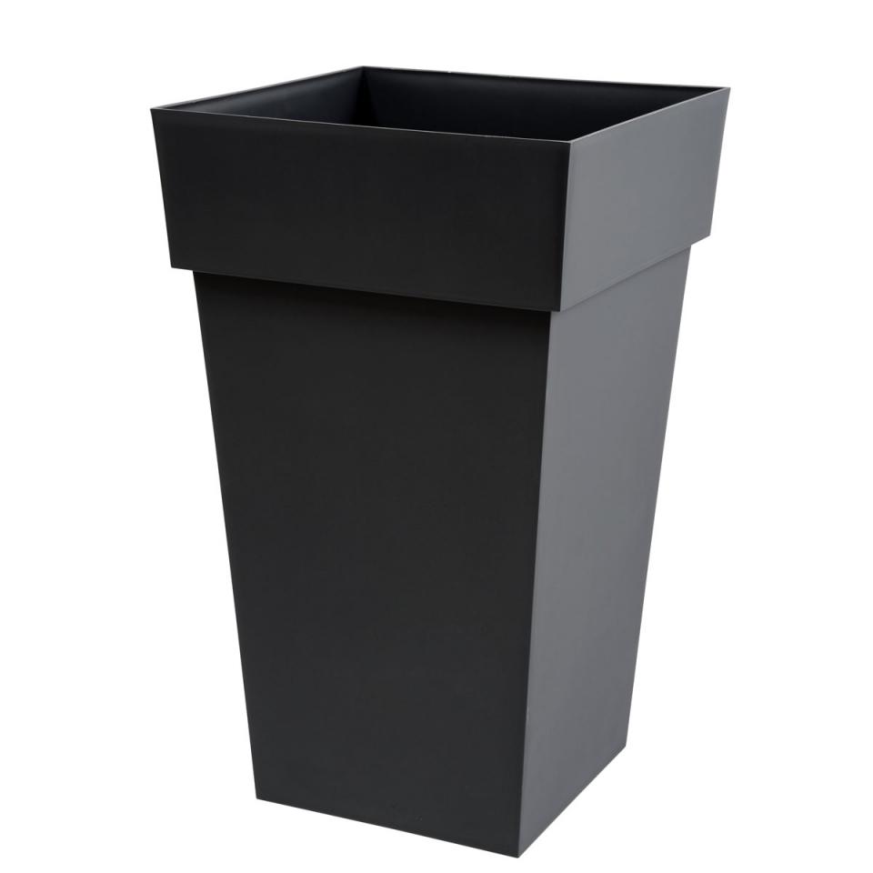 Pot de fleurs haut Toscane Carré 62L gris anthracite Pot de fleurs haut Toscane