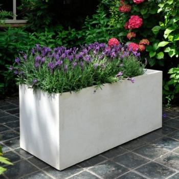 Jardinière en fibre de terre 80x40xH 40cm blanc Jardinière en fibre de terre
