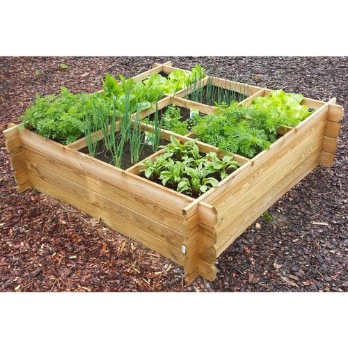 Carré potager avec croisillons et géotextile - 1.2