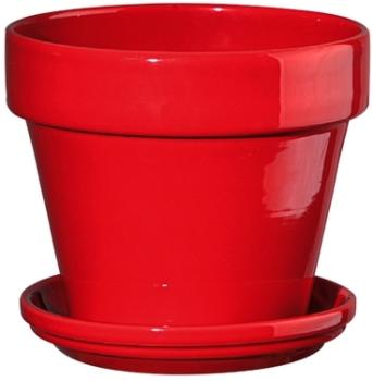 Pot horticole en terre cuite émaillée Rouge D19 x H17 Pot horticole en terre cuite