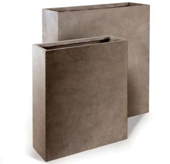 Bac à plantes en fibre de terre 80x30xH 92cm taupe Bac à plantes en fibre de