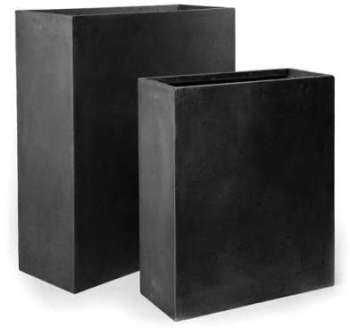 Bac a plantes en fibre de terre 60x25xH 72cm anthracite Bac a plantes en fibre de
