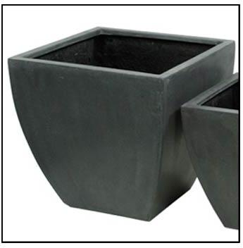 Pots de fleurs jardinière - Fibre de pierre - Gris