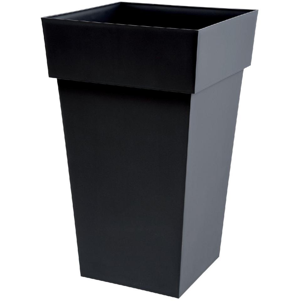 Pot plastique carré Toscane Eda - 62 l - Anthracit