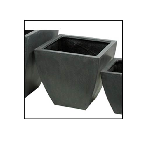 Pots de fleurs jardinière - Fibre de pierre - Gris