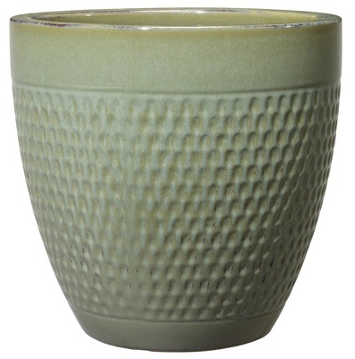 Pot Gatsby vert en terre cuite émaillée ? D20xH19