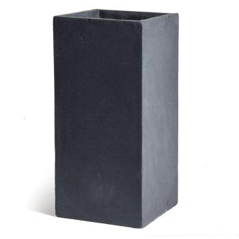 Pot carré haut GENEVE 23x23xH.50 Gris