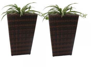 Lot de 2 bacs à fleurs Jardi Atlanta en résine tressée Lot de 2 bacs à fleurs Jardi