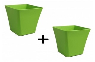 Pot LAUREA CARRE 19x19x17cm CHAPELU-vert-lot de 2