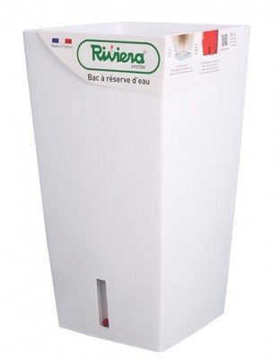 Pot EVA carré haut 52cm blanc - RIVIERA