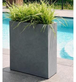 Bac à plantes en fibre de terre 80x30xH.92cm cimen