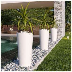 Pot de fleurs PORTO HIGH MAT Ø37 H80 blanc