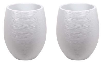 Pot à fleurs Egg - Blanc Cérusé - 50 x 60 cm - lot Pot à fleurs Egg - Blanc Cérusé
