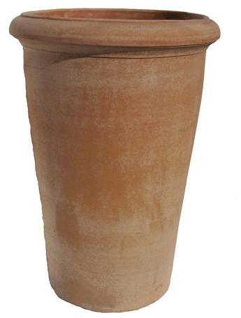 Pot lisse haut en terre cuite naturelle H 50 x Ø 3