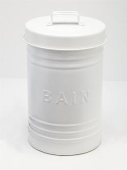 Poubelle en métal bain blanc Poubelle en métal bain blanc