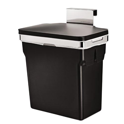 Poubelle de placard en plastique et acier chromé 1