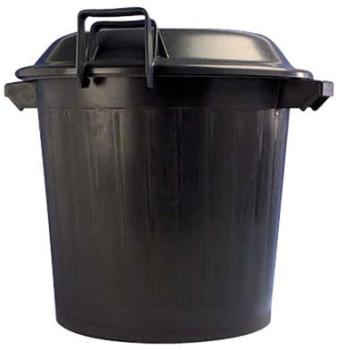 Poubelle dextérieur avec couvercle - 80 L - noir