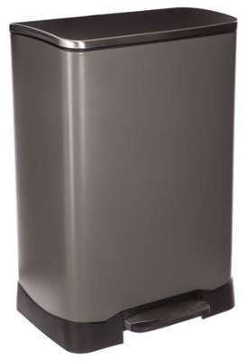 Poubelle Rectangulaire - 50 L - Gris foncé