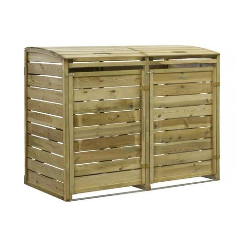 Cache-poubelle double Sarny - 150 x 80 x 120 cm